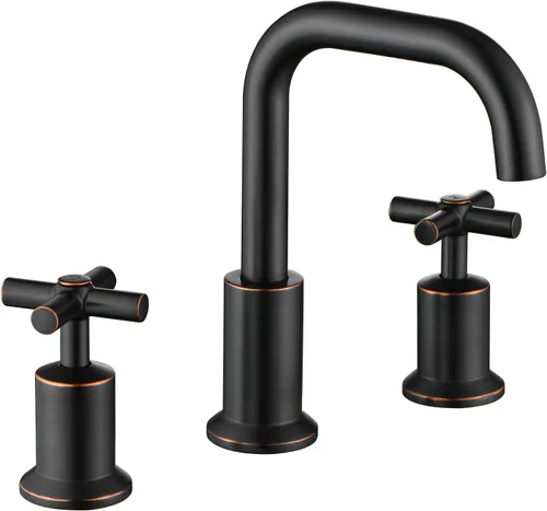 Vista 12 de Grifo de baño generalizado de dos manijas, grifos de baño para fregadero de 3 agujeros con drenaje emergente push up, 2 manijas, grifo de fregadero