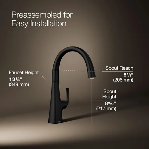 Vista 3 de Kohler 22065-BL Graze Bar grifo del fregadero con caño oscilante