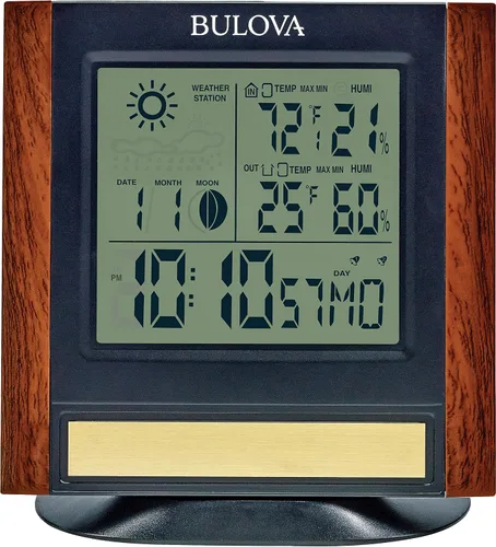 Vista 2 de Bulova Forecaster B1708 - Reloj de mesa versátil, marrón y negro