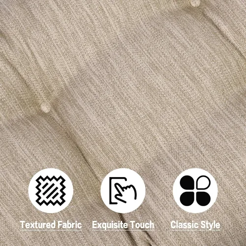 Vista 6 de baibu Almohadilla de banco clásica de 36 pulgadas de color sólido con lazos, almohada de banco rectangular súper suave para interiores y exteriores
