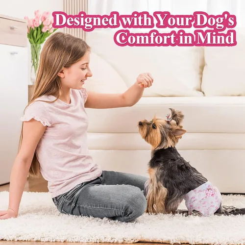 Vista 6 de Dono Pañales desechables para perras, pañales súper absorbentes para perros, con tecnología de gel de secado rápido, a prueba de fugas, ajuste