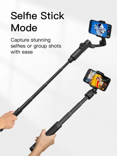 Vista 9 de AOCHUAN Estabilizador cardán de 3 ejes para Smartphone Smart X Pro gris y bolsa de almacenamiento B10 y varilla de extensión E10