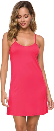 Vista 17 de AUHEGN Minivestido básico con tirantes delgados ajustables para mujer Negro