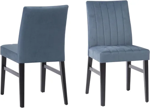 Vista 7 de Roundhill Furniture Wendell - Juego de 2 sillas de comedor tapizadas contemporáneas, color azul