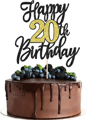 Vista 25 de 1 PCS Decoración para Pastel Feliz Cumpleaños Número 10 Negro Dorado con Purpurina Brindis por 10 Años Selección de Pastel de Cumpleaños 10 Fabuloso