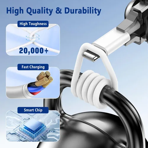 Vista 5 de Cable USB C a Lightning de 3 pies [certificado Apple MFi] Cargador rápido para iPhone tipo C a Lightning para iPhone 14 13 12 11 Pro Max Xr Xs 8 7 6