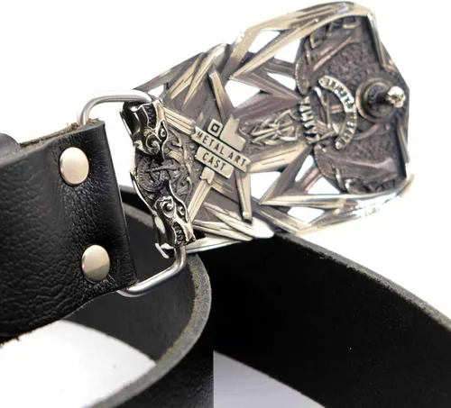 Vista 6 de Belt buckle Thor's Hammer, Scandinavian Old Norse Mjolnir solid German silver belt buckle, Viking Age mythology god's weapon belt buckle