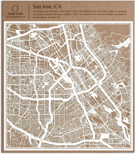 Vista 21 de O3 Design Studio Aberdeen - Mapa de papel cortado en papel blanco de 12 x 12 pulgadas
