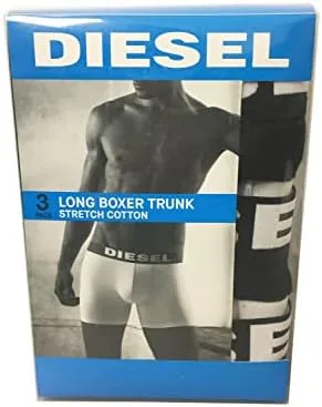 Vista 4 de Diesel Ropa interior para hombre Mezcla de algodónelastano algodón elástico, 3 calzoncillos largos, Negro