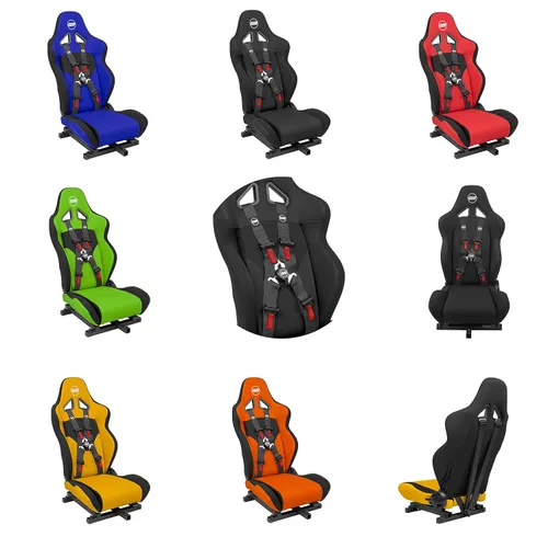 Vista 7 de OpenWheeler Racing and Flight Simulation Cockpit Four Point Harness. Virtual Reality add-on. Black