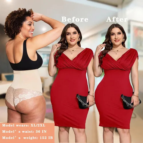 Vista 6 de Ropa moldeadora para mujer con control de abdomen cintura alta moldeadora sin costuras con encaje
