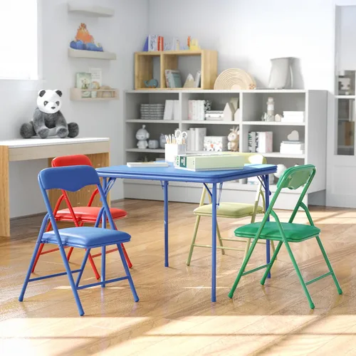 Vista 15 de Flash Furniture Mindy Kids - Juego de mesa y sillas plegables de 3 piezas para guardería y aulas, juego de mesa de actividades y sillas para niños