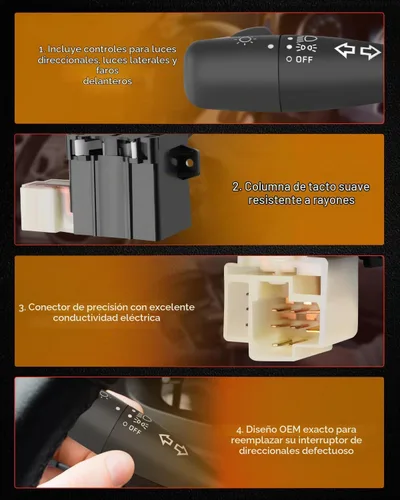 Vista 5 de cciyu Interruptor de combinación multifunción Interruptor de señal de giro de repuesto para 1994-1995 para camioneta Nissan 1994-1995 para Nissan