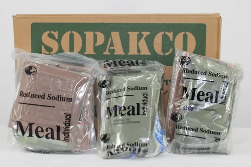 Vista 2 de Caja de comidas listas para comer (16 comidas) – Comidas de supervivencia alimentaria reducida en sodio – Ración de alimentos de emergencia