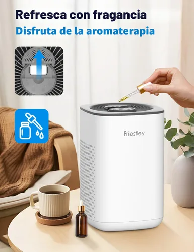 Vista 3 de Priestley Purificadores de Aire Pequeños para Casa Dormitorio Residencia Universitaria Oficina Escritorio, 20dB Silencioso Purificador de Aire HEPA