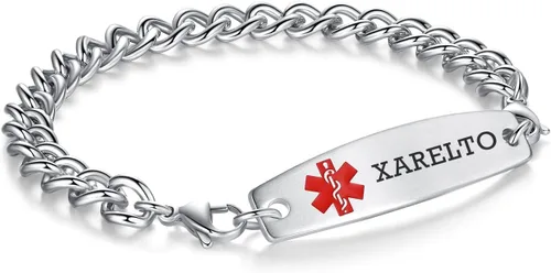 Vista 125 de Brazaletes de alerta médica ajustables de 7.5" a 9" para mujer/hombre, de acero inoxidable, intercambiables Cadena de bloque