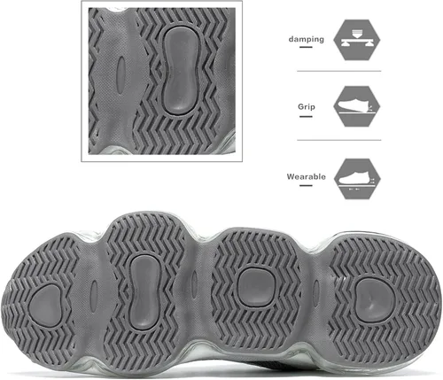 Vista 4 de Pozvnn Zapatillas de correr para hombre con cojín de aire, zapatillas de deporte de moda, informales, tenis, caminar, atléticos, zapatillas