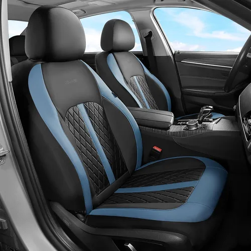 Vista 17 de Coverado Fundas universales de cuero para asientos delanteros, paquete de 2 fundas de asiento para SUV, camioneta, sedán, interior de vehículos