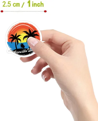 Vista 2 de Calcomanías Hawaii (500 unidades), 10 rollos de calcomanías de estética gráfica para vacaciones en la playa, sellos autoadhesivos para decoración