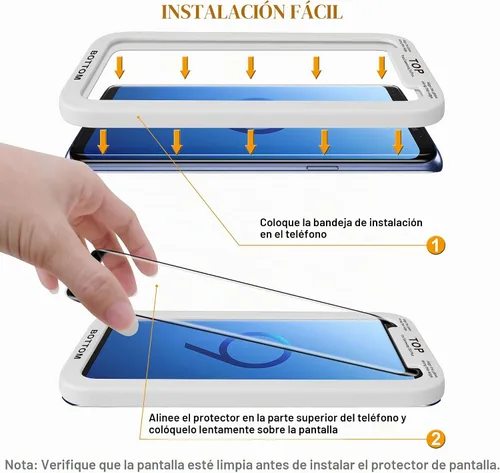 Vista 2 de Supershieldz Protector de pantalla de vidrio templado diseñado para Samsung (Galaxy S9 Plus) con bandeja de fácil instalación, antiarañazos, sin