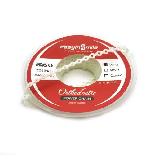 Vista 2 de Ortodoncia dental ultra elástica de goma para cadenas de alimentación Corto/Largo/Cierre (Largo, Negro)