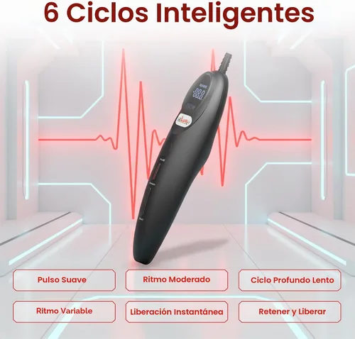 Vista 7 de LeLuv Magna LCD Controlador de bomba de vacío portátil inteligente USB recargable Modos programables o manuales - Silicona negra lisa