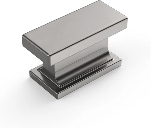 Vista 6 de Amerdeco - Paquete de 6 perillas en negro mate para gabinete, un solo orificio de 1.46 pulgadas, manijas para armarios, tiradores rectangulares