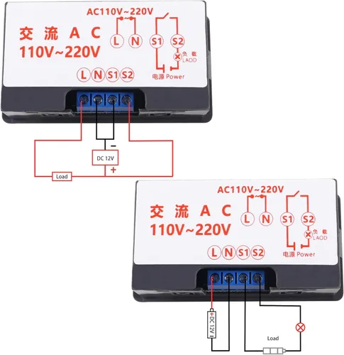 Vista 4 de 2 unids temporizador de retardo relé AC 110 V 220 V 10 A 1500 W programable pantalla LED digital ciclo temporizador retardo interruptor módulo