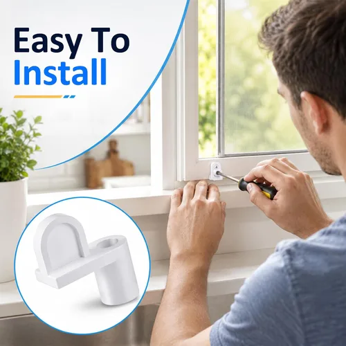 Vista 4 de Paquete de 12 clips para ventana con tornillos de 3/8 pulgadas