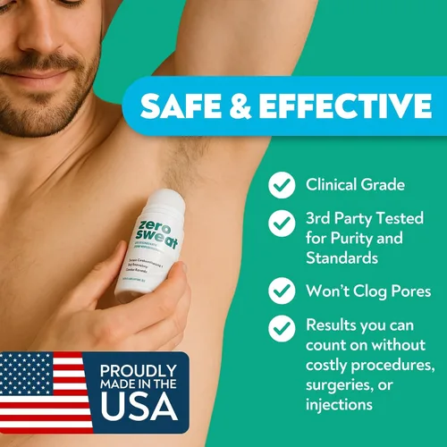 Vista 6 de ZeroSweat Desodorante antitranspirante Tratamiento de hiperhidrosis de resistencia clínica - Reduce la sudoración de las axilas 35.5 ml (1 paquete)