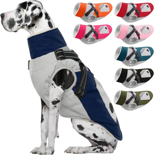 Vista 37 de IECOii Abrigos para perros pequeños, arnés de invierno con cremallera, color verde, talla XS, cálido abrigo de invierno para perros pequeños
