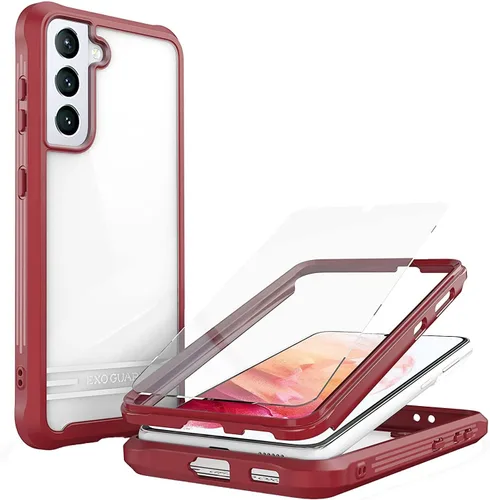 Vista 9 de ExoGuard Funda para Samsung Galaxy S21 5G con protector de pantalla, doble capa de protección de cuerpo completo Funda transparente para Samsung S21
