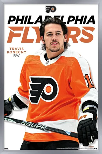 Vista 9 de Trends International Póster de pared de la NHL Philadelphia Flyers - Travis Konecny Feature Series 23 Versión enmarcada de caoba