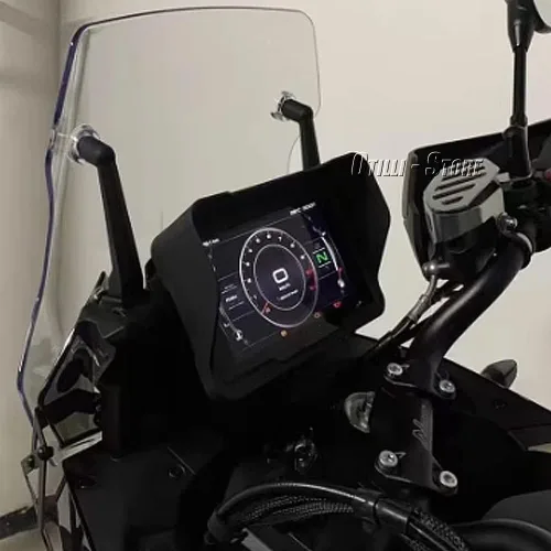 Vista 4 de Nuevos accesorios de motocicleta instrumento valla visera cubierta protectora negro para CFMOTO 800 MT 800MT 800mt cubierta de instrumento 2021 2022