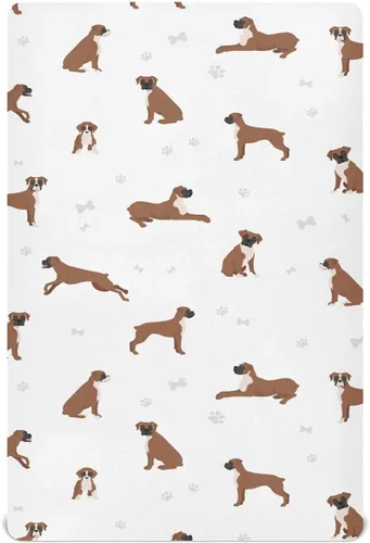 Vista 14 de English Bulldog - Sábanas transpirables para colchón de cuna, suaves y transpirables de 39 x 27 x 5 pulgadas Color: 12