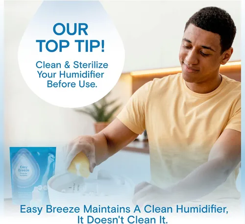 Vista 7 de Limpiador de gotas humidificadoras: tratamiento de agua fácil de brisa para todos los humidificadores, reduce la acumulación de calcio y lodos
