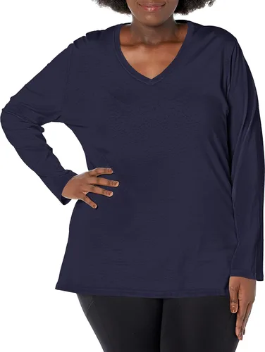 Vista 9 de JUST My Size Just My Size - Camiseta de manga larga con cuello en V para mujer Deep Dive