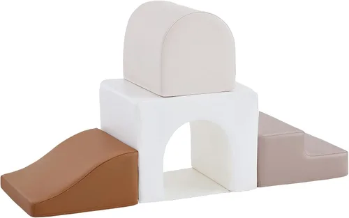 Vista 10 de Sumbababy Bloques de Espuma para Escalada para Niños Pequeños: 4 Piezas Gimnasio de Juegos Interior con Tobogán y Escaleras - Set de Juegos Suave