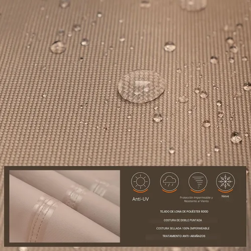 Vista 3 de Ultcover Cubierta cuadrada de poliéster 600D, impermeable, para bañera de hidromasaje de exterior, 85 x 85 pulgadas