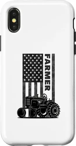 Vista 5 de Funda para iPhone 11 Pro Max para tractores agrícolas patrióticos de Estados Unidos con bandera estadounidense