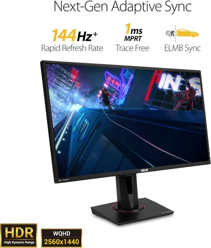Vista 2 de ASUS TUF Gaming Monitor para juegos 2K HDR de 27 pulgadas (VG27AQ) - QHD (2560 x 1440), 165Hz (soporta 144 Hz), 1 ms, desenfoque de movimiento