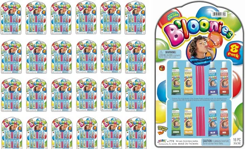 Vista 10 de JA-RU Bloonies - Paquete variado de globos mágicos de burbujas de plástico (8 tubos por paquete), súper elásticos para niños, globos inflables