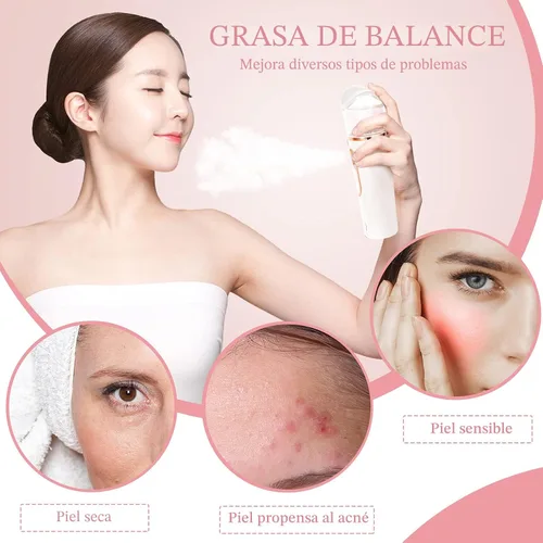 Vista 5 de 2 piezas práctico pulverizador de nano niebla con analizador de piel, probador de humedad, portátil, nano facial, vaporizador facial, atomización