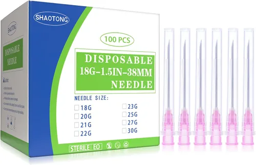 Vista 16 de SHAOTONG Accesorios Luer Lock de calibre 16 de 1.2 pulgadas, suministros de laboratorio desechables, paquete de 100 SHAOTONG - Aguja 16G de 1.2