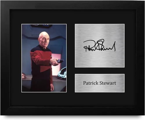 Vista 8 de HWC Trading Patrick Stewart Star Trek Picard Gifts USL - Imagen de autógrafo firmada para fanáticos de programas de televisión, tamaño carta de EE.