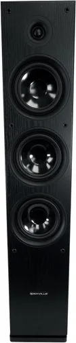 Vista 5 de Rockville RockTower 64B - Altavoz de torre pasivo, 4 ohmios, negro, sonido de alta fidelidad, rejilla desmontable, 3 vías, 6.5 pulgadas, 500 W, MDF