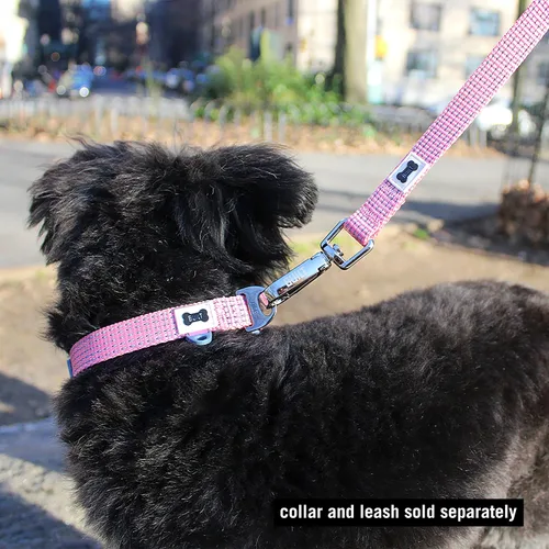 Vista 7 de BUILT Pet Nightsafe - Collar para perro pequeño, rosa y gris