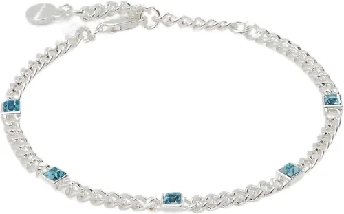 Vista 4 de Alex and Ani September Birthstone Sapphire Curb Chain Bracelet Dorado