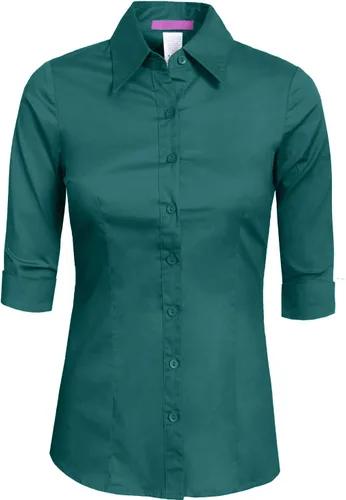 Vista 19 de NE PEOPLE Camisa de oficina con botones y manga 3/4 a medida para mujer