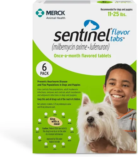 Vista 9 de Pastillas con sabor Sentinel para perros, 23-45 kg, 6 tabletas masticables, suministro de 6 meses, Caja blanca